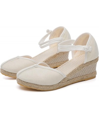 Fashion Women Summer Weave Wedges Breathable Elastic Band Round Toe Sandals Comfortable Beach Shoes Women Wedges Heel Sandals...