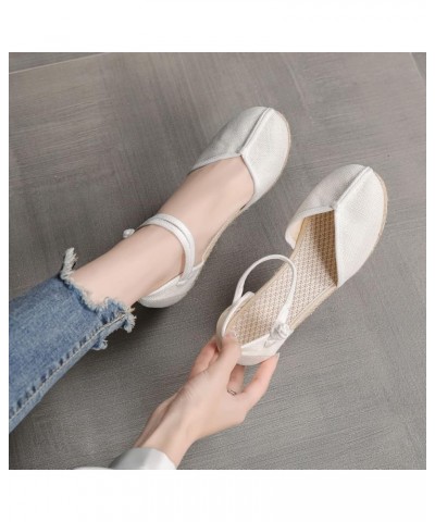 Fashion Women Summer Weave Wedges Breathable Elastic Band Round Toe Sandals Comfortable Beach Shoes Women Wedges Heel Sandals...