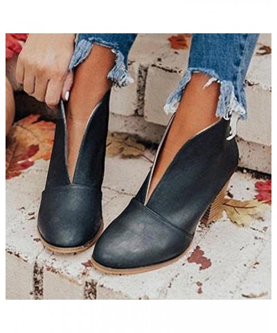 Ankle Boots for Women No Heel 2023 Ankle Booties Low Heel Black Ankle Cowboy Boots for Women Black Boots for Women Low Heel C...