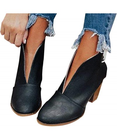 Ankle Boots for Women No Heel 2023 Ankle Booties Low Heel Black Ankle Cowboy Boots for Women Black Boots for Women Low Heel C...