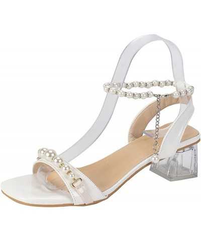 Heeled sandals Heeled sandals For Women Heels sandals Women Wedge Dressy Heeled Beach sandals For Woman Wedges sandal 7-white...