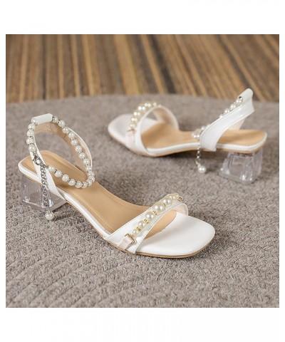 Heeled sandals Heeled sandals For Women Heels sandals Women Wedge Dressy Heeled Beach sandals For Woman Wedges sandal 7-white...