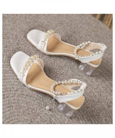 Heeled sandals Heeled sandals For Women Heels sandals Women Wedge Dressy Heeled Beach sandals For Woman Wedges sandal 7-white...