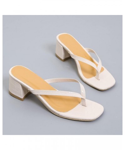 Sandals Women Dressy Flat, Women's Elastic Strappy String Thong Ankle Strap Summer Gladiator Sandals C-white $16.32 Sandals