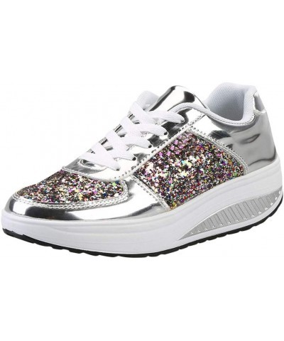 Walking Shoes Women's Tennis Shoes Ladies Girls Women's Shoes Sport Sequins Wedges Shoes Shake Fashion Women's Gym Workout Ru...