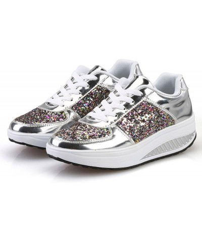 Walking Shoes Women's Tennis Shoes Ladies Girls Women's Shoes Sport Sequins Wedges Shoes Shake Fashion Women's Gym Workout Ru...