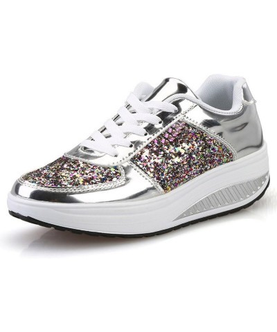 Walking Shoes Women's Tennis Shoes Ladies Girls Women's Shoes Sport Sequins Wedges Shoes Shake Fashion Women's Gym Workout Ru...