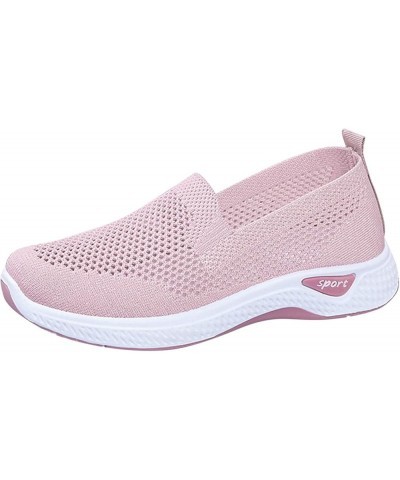 Womens Running Shoes Sock Sneakers Non Slip Walking Shoes Lace Up Loafers Shoes Low Top Women's Wedge Sneakers Z-03 Pink $15....