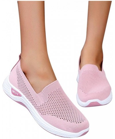 Womens Running Shoes Sock Sneakers Non Slip Walking Shoes Lace Up Loafers Shoes Low Top Women's Wedge Sneakers Z-03 Pink $15....