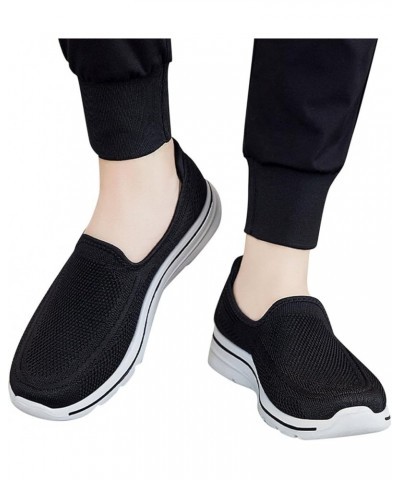 Casual Sneakers for Men Walking Shoes Sneakers for Men Laceless Steel Toe Shoes for Men Lightweight F-black $20.59 Athletic S...