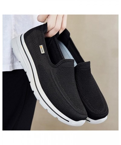 Casual Sneakers for Men Walking Shoes Sneakers for Men Laceless Steel Toe Shoes for Men Lightweight F-black $20.59 Athletic S...