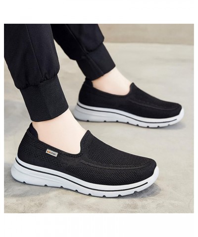 Casual Sneakers for Men Walking Shoes Sneakers for Men Laceless Steel Toe Shoes for Men Lightweight F-black $20.59 Athletic S...