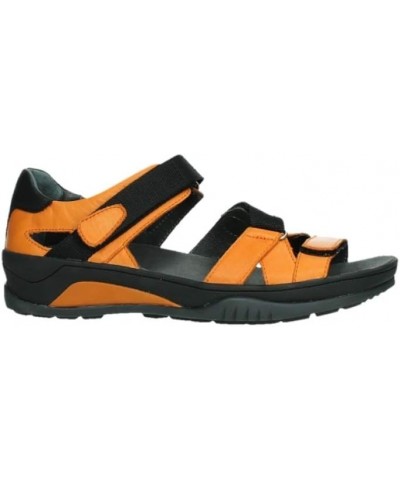 Women's Flat Sandals Orange Savana Leather $38.93 Sandals