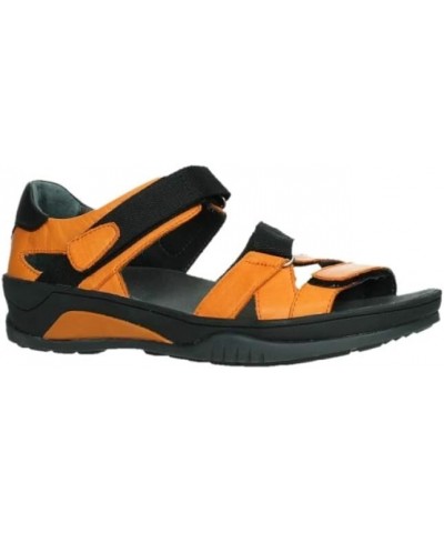 Women's Flat Sandals Orange Savana Leather $38.93 Sandals