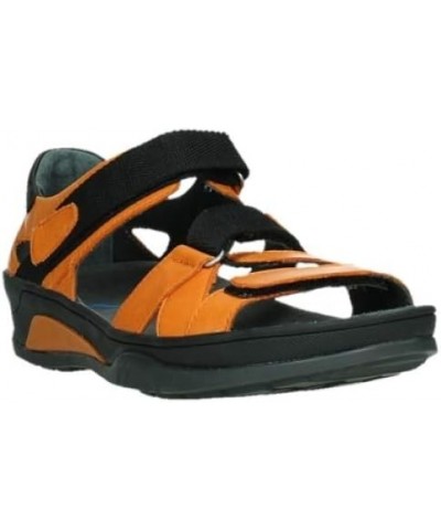 Women's Flat Sandals Orange Savana Leather $38.93 Sandals