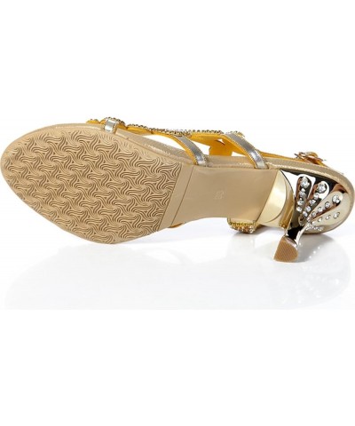 Women's Sparkle Rhinestone Open Toe Party Office Elegant Sandals Gsl002 Gold $28.00 Sandals