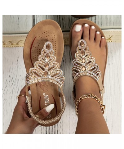 Women'S Slide Sandals Gold Flats Shoes Women Flats Shoes Dressy Gold Women'S Flip-Flops Women Flats Comfortable Custom Shoes ...