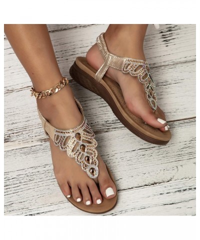 Women'S Slide Sandals Gold Flats Shoes Women Flats Shoes Dressy Gold Women'S Flip-Flops Women Flats Comfortable Custom Shoes ...