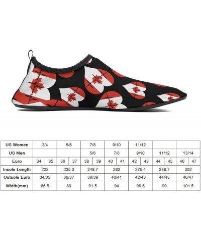 Love Canada Heartbeat Men's Soft Water Shoes Beach Pool Yoga Socks Swim Shoes Sport for Women 5/6women Style $17.35 Outdoor S...