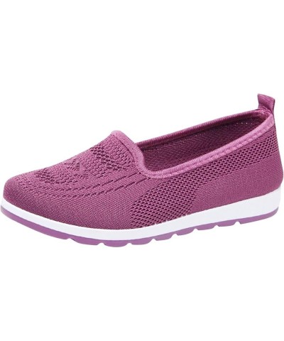 Flats Shoes for Women 2023, Women's Tassel Loafers Cute Round-Toe Slip On Loafer Shoes Comfy Flat Shoe Office Shoes Z2-purple...