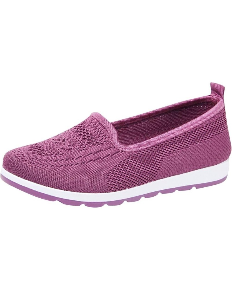 Flats Shoes for Women 2023, Women's Tassel Loafers Cute Round-Toe Slip On Loafer Shoes Comfy Flat Shoe Office Shoes Z2-purple...