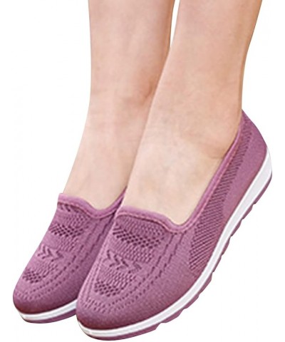 Flats Shoes for Women 2023, Women's Tassel Loafers Cute Round-Toe Slip On Loafer Shoes Comfy Flat Shoe Office Shoes Z2-purple...