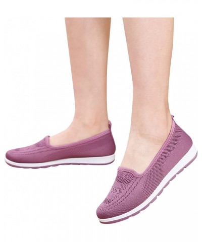 Flats Shoes for Women 2023, Women's Tassel Loafers Cute Round-Toe Slip On Loafer Shoes Comfy Flat Shoe Office Shoes Z2-purple...