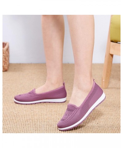 Flats Shoes for Women 2023, Women's Tassel Loafers Cute Round-Toe Slip On Loafer Shoes Comfy Flat Shoe Office Shoes Z2-purple...