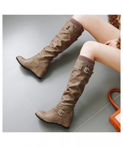 Motorcycle Boots Women'S Ankle Booties Leather Over The Knee Boots Booties for Women Peep Toe Brown-b $21.21 Boots