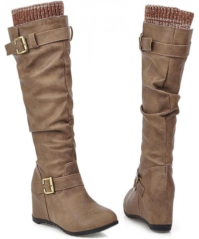 Motorcycle Boots Women'S Ankle Booties Leather Over The Knee Boots Booties for Women Peep Toe Brown-b $21.21 Boots