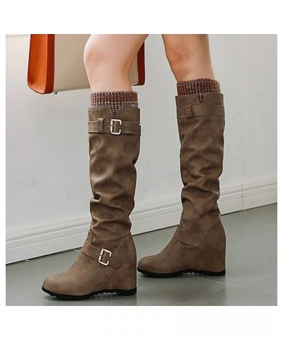 Motorcycle Boots Women'S Ankle Booties Leather Over The Knee Boots Booties for Women Peep Toe Brown-b $21.21 Boots