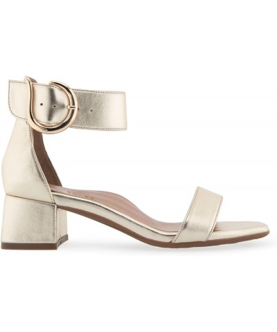 Women's Eliza Heeled Sandal Soft Gold Leather $31.50 Sandals