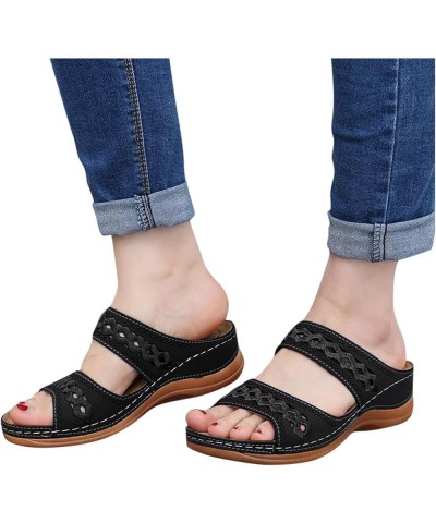 Slippers For Women Flip Flop Style Slides Cute Sandals For Women S Womens Flip Flops Dress Flats For Women Sandals Wom Black ...