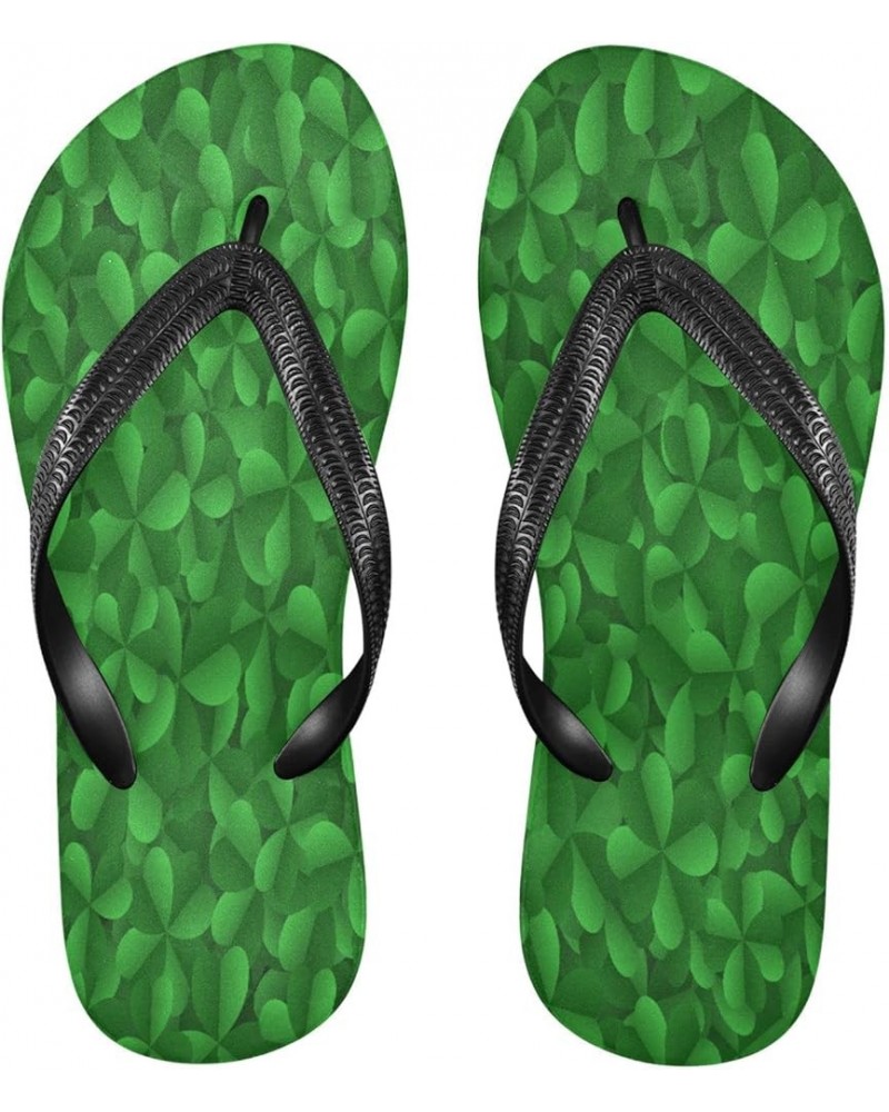 St Patricks Day Clover Leaves Womens Flip Flops Spring Shamrock Green Summer Beach Sandals Casual Thong Slippers Comfortable ...