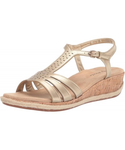 Women's Dorinda Wedge Sandal Gold $18.65 Sandals