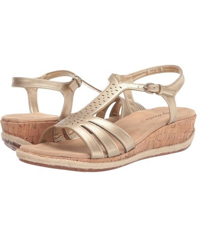 Women's Dorinda Wedge Sandal Gold $18.65 Sandals