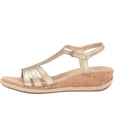 Women's Dorinda Wedge Sandal Gold $18.65 Sandals