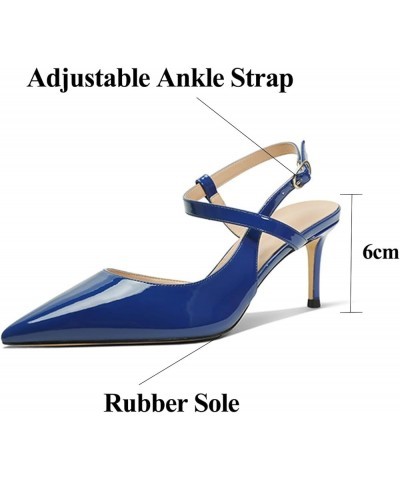 Women's Formal Ankle Strap Kitten Heel Pumps Classic Pointed Closed Toe Slingback Sexy Stiletto Heels Sandals for Cocktail Pa...