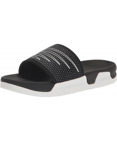 Women's Zare V1 Slide Sandal Black/White $14.82 Athletic Shoes