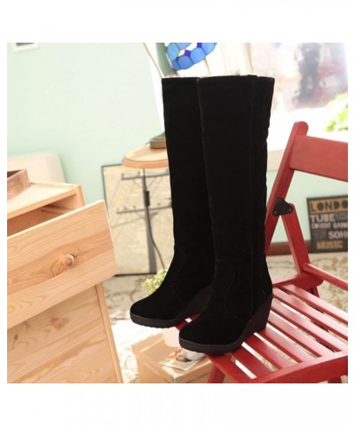 Wide Calf Boots Knee High for Women Western Boots for Women Flat Black Western Boots for Women Low Heel Womens Short Dress Bo...