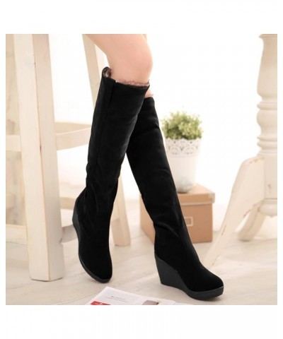 Wide Calf Boots Knee High for Women Western Boots for Women Flat Black Western Boots for Women Low Heel Womens Short Dress Bo...