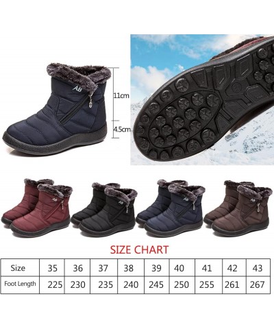 Women Winter Waterproof Snow Boots 35-43, Female Plush Side Zipper Shoes Anti-Slip Warm Ankle Boots Plus Size Red 37 $23.59 B...