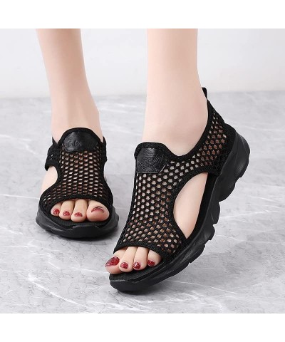 Women's Platform Espadrilles Sandal High Chunky Heels Open Toe Ankle Strap Buckle Sparkly Rhinestone Slip-on Shoes 54-hyems-5...