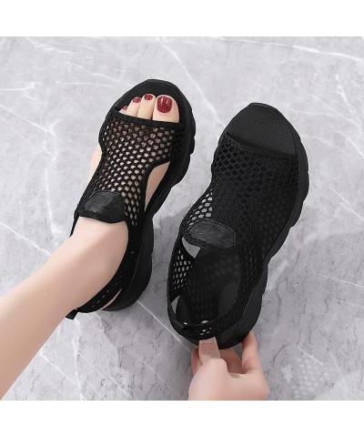 Women's Platform Espadrilles Sandal High Chunky Heels Open Toe Ankle Strap Buckle Sparkly Rhinestone Slip-on Shoes 54-hyems-5...