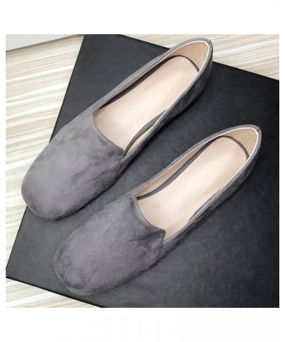 Women's Square Toe Slip on Ballets Flats Casual Comfortable Dress Flat Shoes B Grey $14.75 Flats