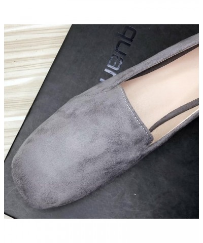 Women's Square Toe Slip on Ballets Flats Casual Comfortable Dress Flat Shoes B Grey $14.75 Flats