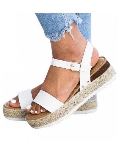 Deadlift Platform Slip On Wedges For Women Size 5 Platform Women Sandals Men Sandals Heeled Sandals For Women Beach Wo G-whit...