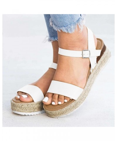 Deadlift Platform Slip On Wedges For Women Size 5 Platform Women Sandals Men Sandals Heeled Sandals For Women Beach Wo G-whit...