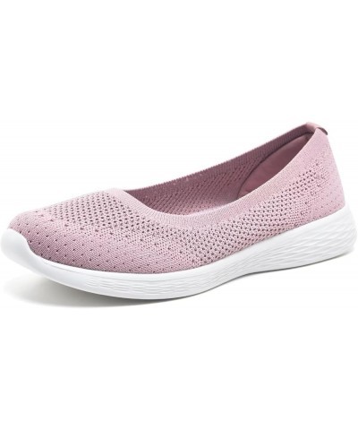 Women's Flats Casual Shoes Slip on Walking Shoes-Lightweight Low-Top Knit Loafer Sneaker 2235/Pink $11.60 Athletic Shoes