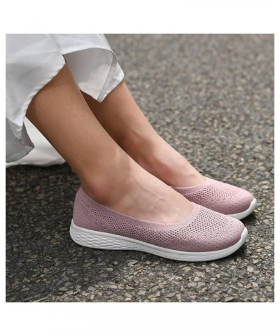 Women's Flats Casual Shoes Slip on Walking Shoes-Lightweight Low-Top Knit Loafer Sneaker 2235/Pink $11.60 Athletic Shoes